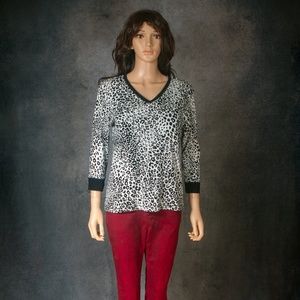 JONES NEW YORK - ANIMAL PRINT - BLACK & WHITE